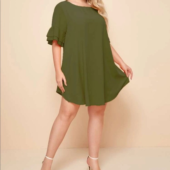 Boho flounce sleeve tunic dress - Picture 9 of 16